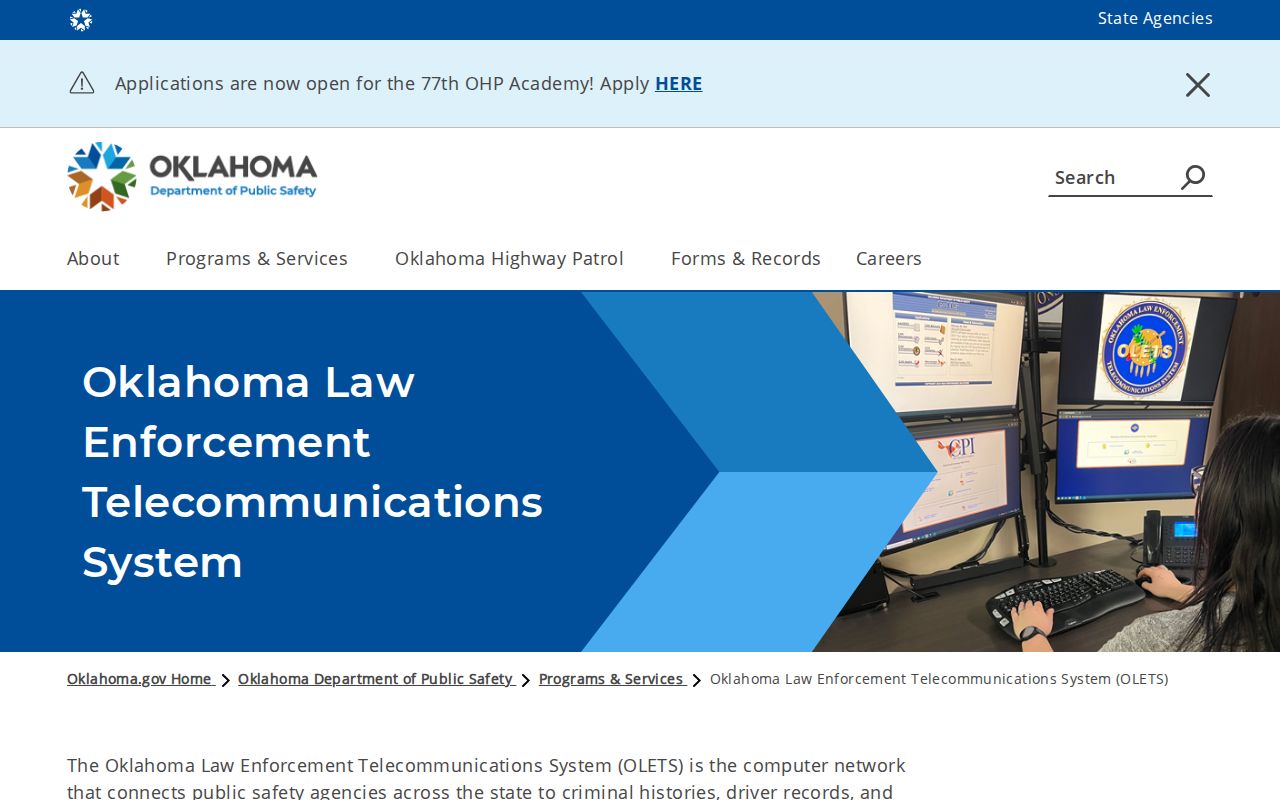 Kingfisher County warrant lookup and Oklahoma law enforcement records system boundary