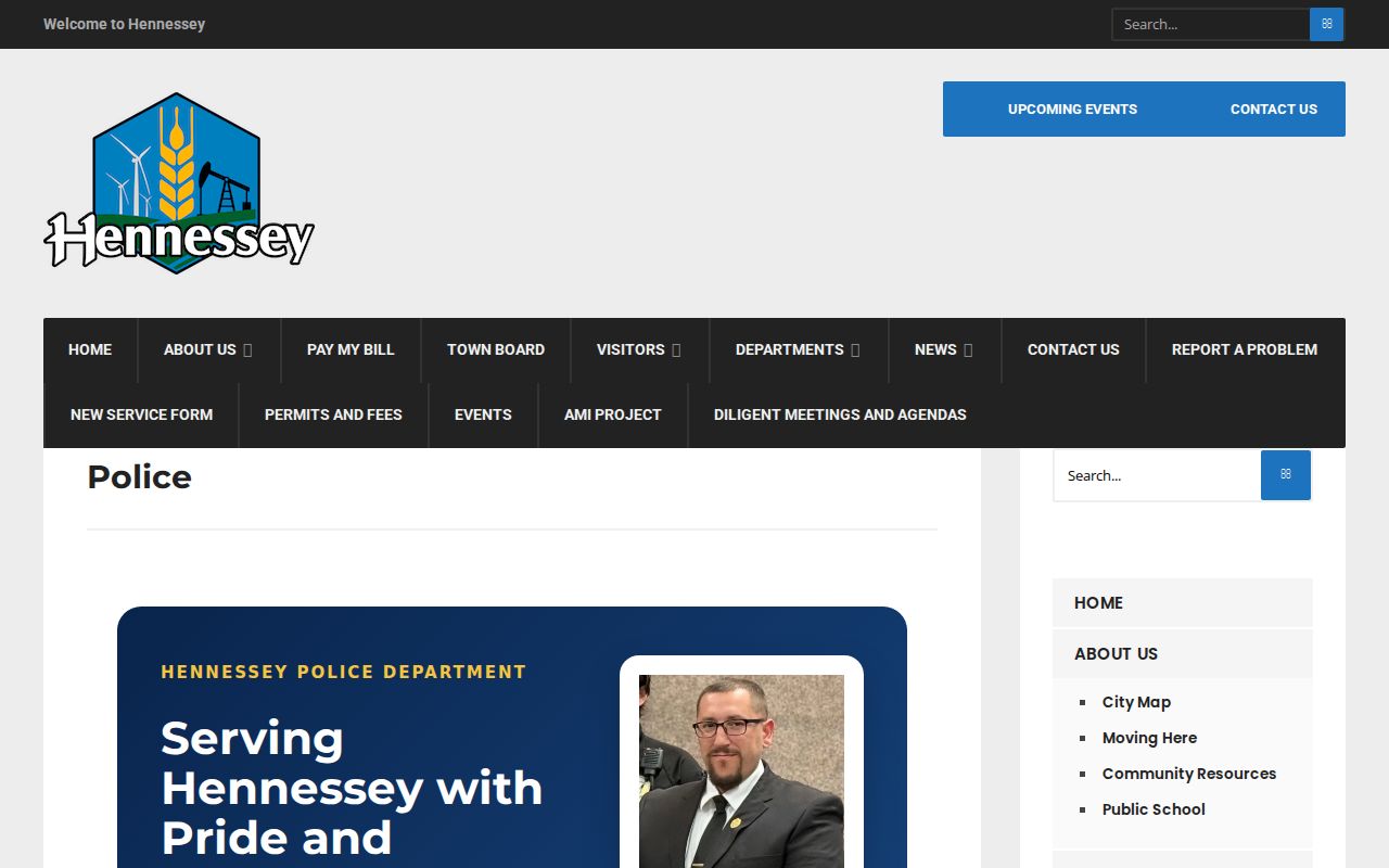 Hennessey warrant records and Hennessey municipal police source