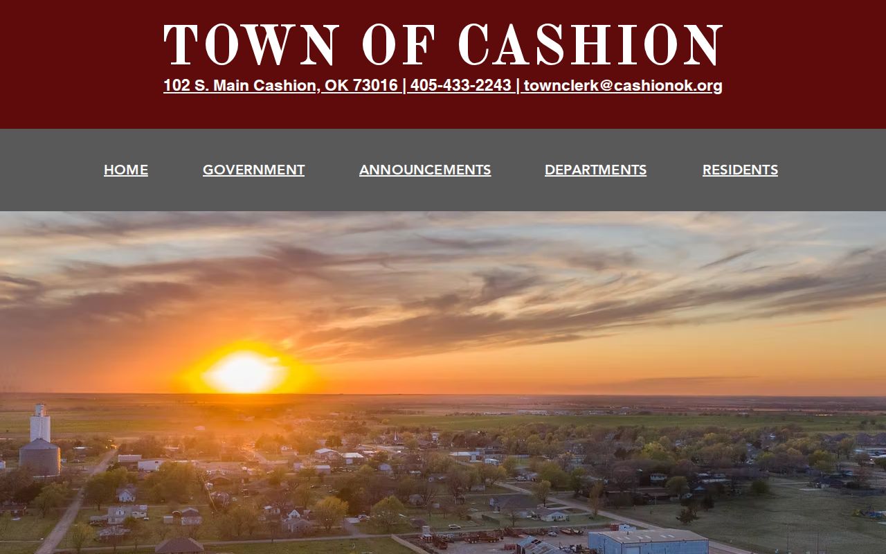 Cashion warrant records and official local town contact