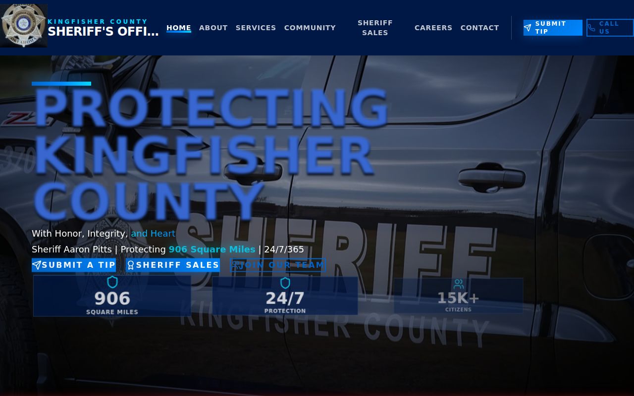 Kingfisher County warrant records county Sheriff agency source