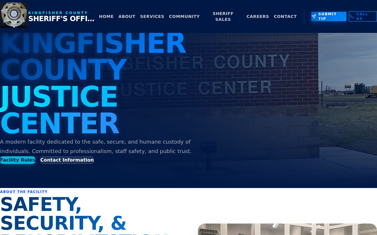 Kingfisher County warrant records jail bond and detention routing